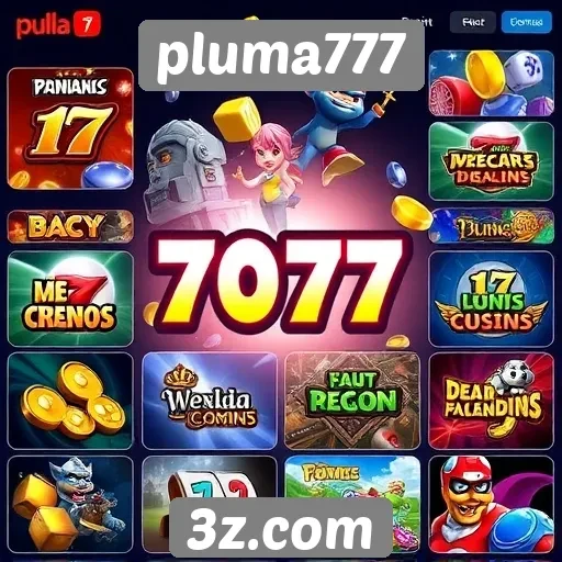 Variedade de jogos disponíveis no pluma777